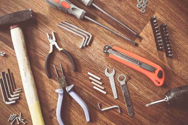 tools on a workbench